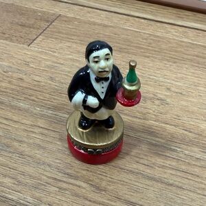 Butler with champagne pill/ring box